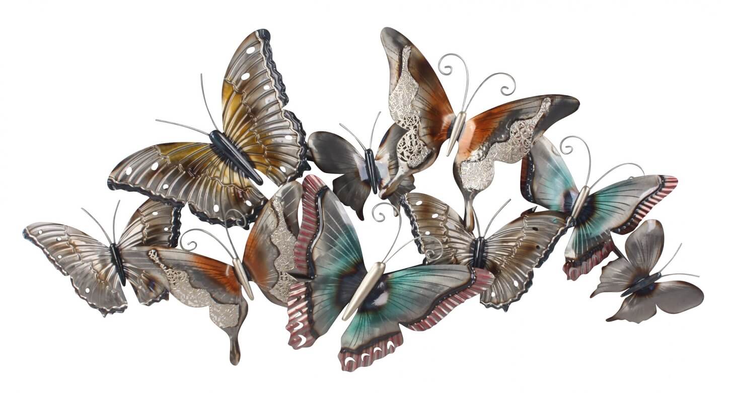 Wanddecoratie gekleurde vlinders Top Merken Winkel